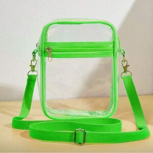 ARENA BAG Clear and Neon Green Arena/Event X-body Bag - NWT